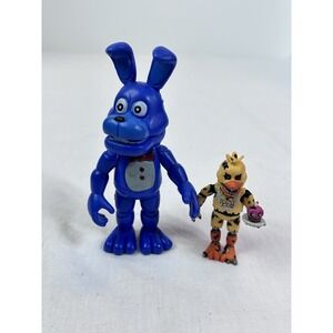 Five Nights At Freddy Bonnie Blue Bunny 4" Action Figure And Mini Chica
